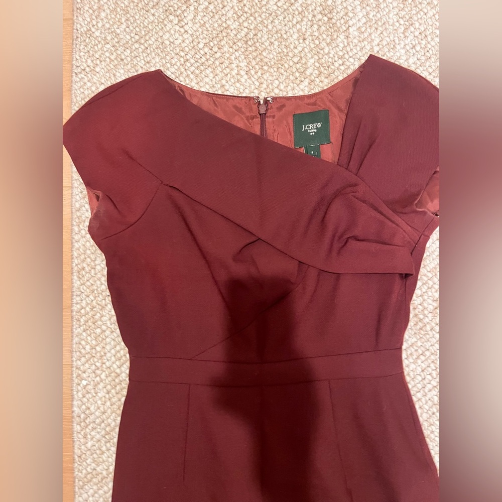 J. Crew Asymmetrical Burgundy Dress